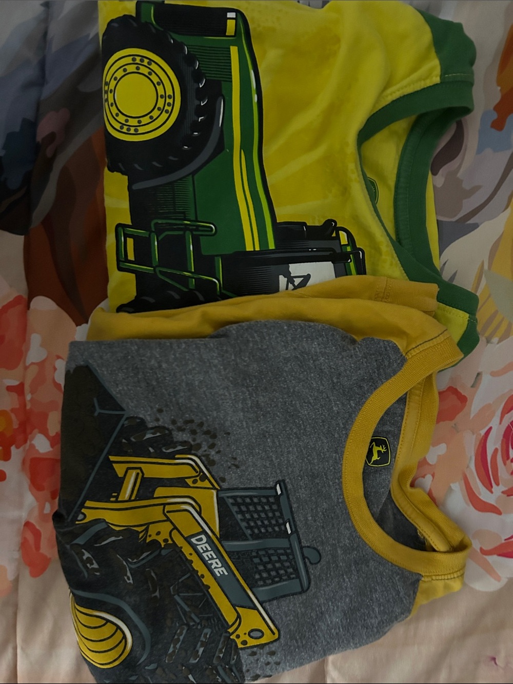 John Deere Yellow, Green & Gray Kids Tractor Tee Set